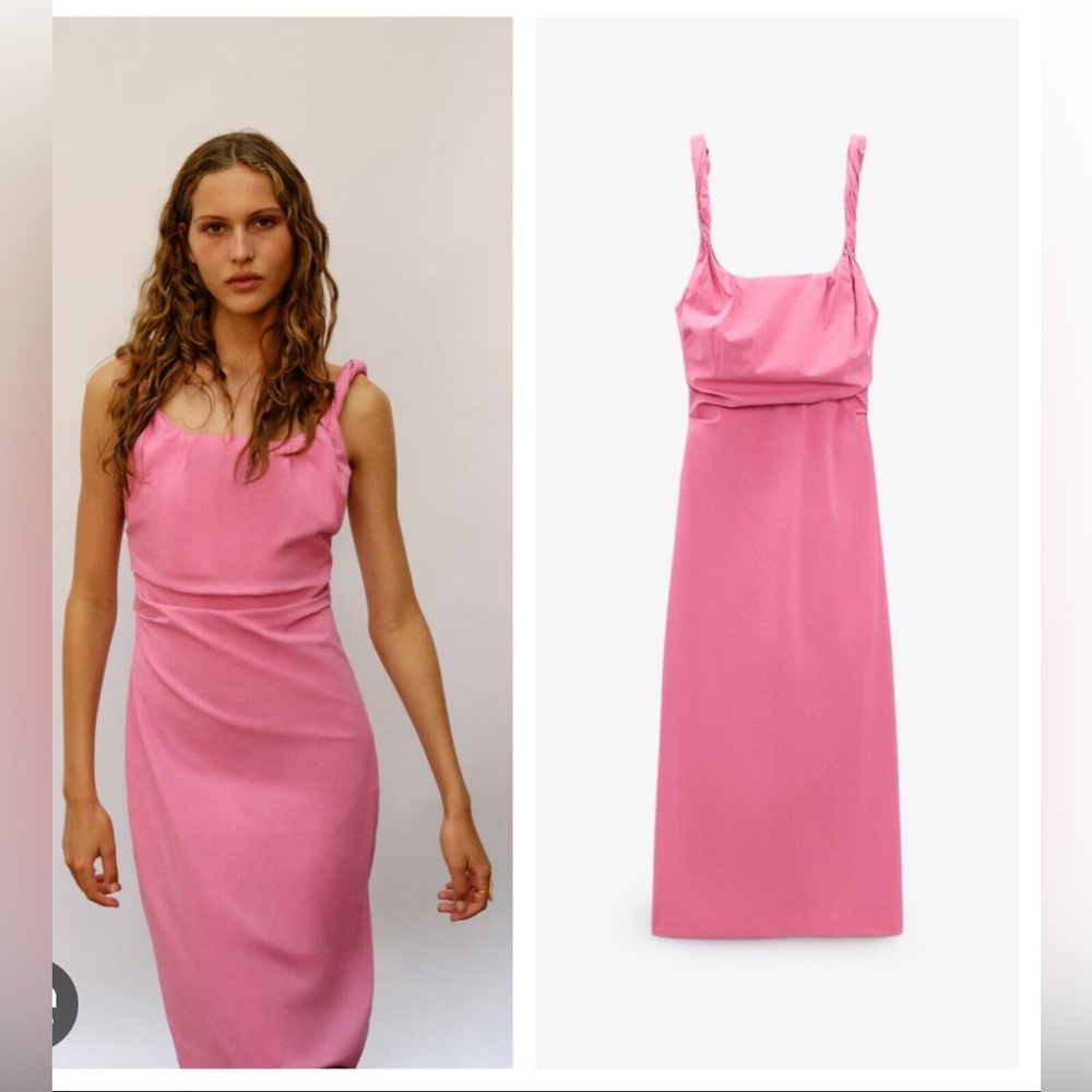 ZARA MIDI DRESS WITH DRAPED